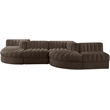 Meridian Furniture Rummi Brown Velvet Performance Fabric 6pc. Modular Sectional