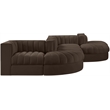 Meridian Furniture Rummi Brown Velvet Performance Fabric 6pc. Modular Sectional