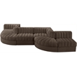 Meridian Furniture Rummi Brown Velvet Performance Fabric 6pc. Modular Sectional
