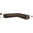 Meridian Furniture Rummi Brown Velvet Performance Fabric 7pc. Modular Sectional