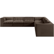 Meridian Furniture Rummi Brown Velvet Performance Fabric 7pc. Modular Sectional