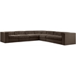 Meridian Furniture Rummi Brown Velvet Performance Fabric 7pc. Modular Sectional