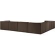 Meridian Furniture Rummi Brown Velvet Performance Fabric 7pc. Modular Sectional