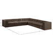 Meridian Furniture Rummi Brown Velvet Performance Fabric 7pc. Modular Sectional