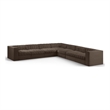 Meridian Furniture Rummi Brown Velvet Performance Fabric 7pc. Modular Sectional