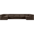 Meridian Furniture Rummi Brown Velvet Performance Fabric 7pc. Modular Sectional