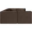 Meridian Furniture Rummi Brown Velvet Performance Fabric 7pc. Modular Sectional