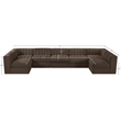 Meridian Furniture Rummi Brown Velvet Performance Fabric 7pc. Modular Sectional