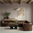 Meridian Furniture Rummi Brown Velvet Performance Fabric 7pc. Modular Sectional