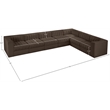 Meridian Furniture Rummi Brown Velvet Performance Fabric 7pc. Modular Sectional