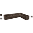 Meridian Furniture Rummi Brown Velvet Performance Fabric 7pc. Modular Sectional