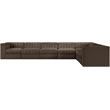 Meridian Furniture Rummi Brown Velvet Performance Fabric 7pc. Modular Sectional