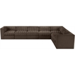 Meridian Furniture Rummi Brown Velvet Performance Fabric 7pc. Modular Sectional