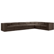 Meridian Furniture Rummi Brown Velvet Performance Fabric 7pc. Modular Sectional