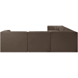 Meridian Furniture Rummi Brown Velvet Performance Fabric 7pc. Modular Sectional