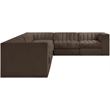 Meridian Furniture Rummi Brown Velvet Performance Fabric 7pc. Modular Sectional