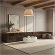 Meridian Furniture Rummi Brown Velvet Performance Fabric 7pc. Modular Sectional