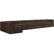 Meridian Furniture Rummi Brown Velvet Performance Fabric 7pc. Modular Sectional