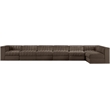 Meridian Furniture Rummi Brown Velvet Performance Fabric 7pc. Modular Sectional