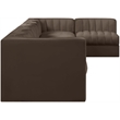 Meridian Furniture Rummi Brown Velvet Performance Fabric 7pc. Modular Sectional