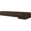 Meridian Furniture Rummi Brown Velvet Performance Fabric 7pc. Modular Sectional