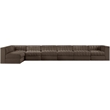 Meridian Furniture Rummi Brown Velvet Performance Fabric 7pc. Modular Sectional
