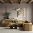 Meridian Furniture Rummi Saddle Velvet Performance Fabric 7pc. Modular Sectional