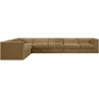 Meridian Furniture Rummi Saddle Velvet Performance Fabric 7pc. Modular Sectional
