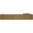 Meridian Furniture Rummi Saddle Velvet Performance Fabric 7pc. Modular Sectional