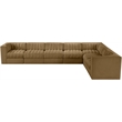 Meridian Furniture Rummi Saddle Velvet Performance Fabric 7pc. Modular Sectional