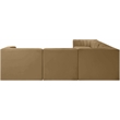 Meridian Furniture Rummi Saddle Velvet Performance Fabric 7pc. Modular Sectional