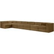 Meridian Furniture Rummi Saddle Velvet Performance Fabric 7pc. Modular Sectional