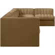 Meridian Furniture Rummi Saddle Velvet Performance Fabric 7pc. Modular Sectional