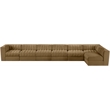 Meridian Furniture Rummi Saddle Velvet Performance Fabric 7pc. Modular Sectional