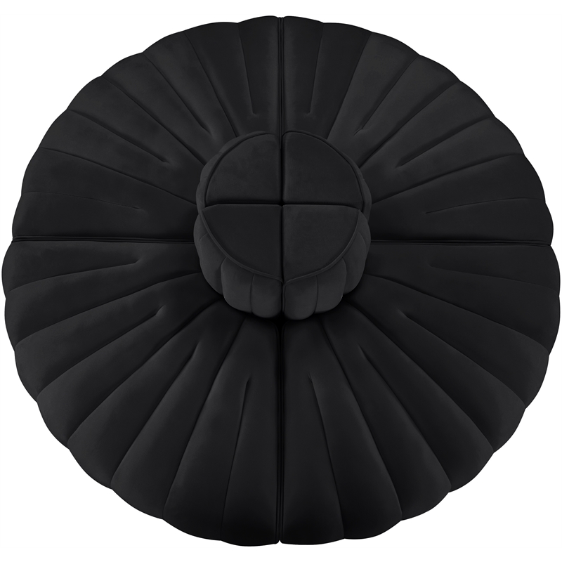 Meridian Furniture Rummi Black Velvet Performance Fabric 4pc. Modular Sofa