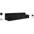 Meridian Furniture Rummi Black Velvet Performance Fabric 4pc. Modular Sofa