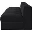 Meridian Furniture Rummi Black Velvet Performance Fabric 4pc. Modular Sofa