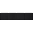Meridian Furniture Rummi Black Velvet Performance Fabric 4pc. Modular Sofa