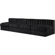 Meridian Furniture Rummi Black Velvet Performance Fabric 4pc. Modular Sofa