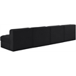Meridian Furniture Rummi Black Velvet Performance Fabric 4pc. Modular Sofa