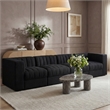 Meridian Furniture Rummi Black Velvet Performance Fabric 4pc. Modular Sofa