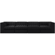 Meridian Furniture Rummi Black Velvet Performance Fabric 4pc. Modular Sofa