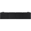 Meridian Furniture Rummi Black Velvet Performance Fabric 4pc. Modular Sofa