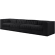 Meridian Furniture Rummi Black Velvet Performance Fabric 4pc. Modular Sofa
