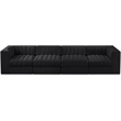 Meridian Furniture Rummi Black Velvet Performance Fabric 4pc. Modular Sofa