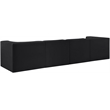 Meridian Furniture Rummi Black Velvet Performance Fabric 4pc. Modular Sofa