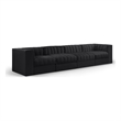 Meridian Furniture Rummi Black Velvet Performance Fabric 4pc. Modular Sofa
