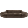 Meridian Furniture Rummi Brown Velvet Performance Fabric 8pc. Modular Sectional