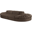 Meridian Furniture Rummi Brown Velvet Performance Fabric 8pc. Modular Sectional