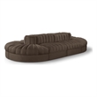 Meridian Furniture Rummi Brown Velvet Performance Fabric 8pc. Modular Sectional